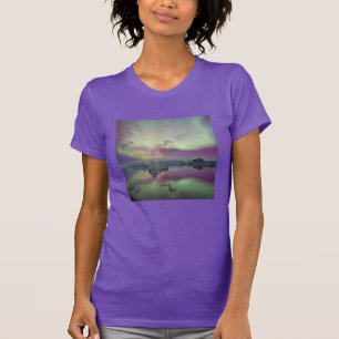 オーロラ ラグーン リフレクション アイスランド Tシャツ