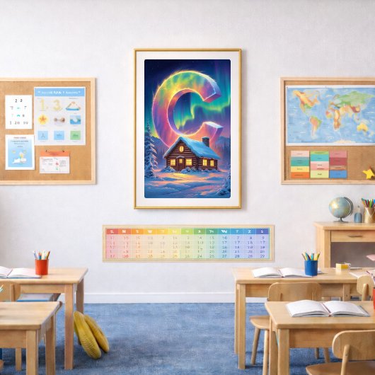 オーロラ レター C ポスター | 北極光 アート プリント