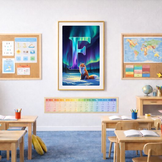 オーロラ レター F ポスター | 北極光 アート プリント