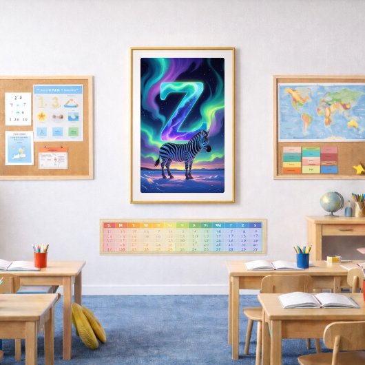 オーロラ レター Z ポスター | 北極光 アート