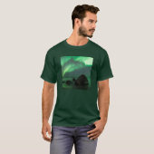オーロラ | ロフォーテン ノルウェー 浜辺 Tシャツ (正面フル)