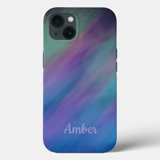 オーロラ+北極光+ナイト+パーソナライズ Case-Mate iPhoneケース (裏面)