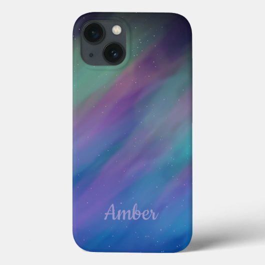 オーロラ+北極光+ナイト+パーソナライズ Case-Mate iPhoneケース (裏面)