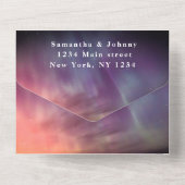 オーロラ 星空 夜空 星 結婚式 オールインワン招待状 (裏面)