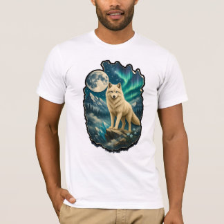 オーロラ+野生生物Tシャツ Tシャツ