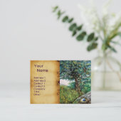 オーロラ/魔法ツリー,緑,青,パーチメント 名刺 (スタンド正面)