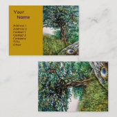 オーロラ/魔法ツリー，緑，青，黄 名刺 (正面/裏面)