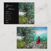 オーロラ/魔法ツリー，緑，青，黒 名刺 (正面/裏面)