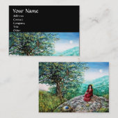 オーロラ/魔法ツリー，緑，青，黒 名刺 (正面/裏面)