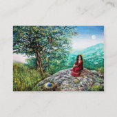 オーロラ/魔法ツリー，緑，青，黒 名刺 (裏面)