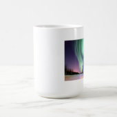 オーロラBorealis - bear湖、アラスカ コーヒーマグカップ (中央)