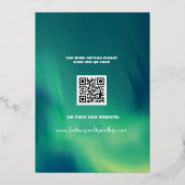 オーロラBorealis Sky QRコードフォト結婚ズ 箔招待状 (裏面)