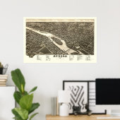 オーロラILパノラママップ – 1882 ポスター (ホームオフィス)