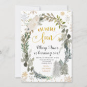 オーワインターおもしろいフォレスト誕生日招待状 招待状 (正面)