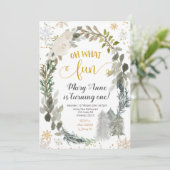 オーワインターおもしろいフォレスト誕生日招待状 招待状 (スタンド正面)