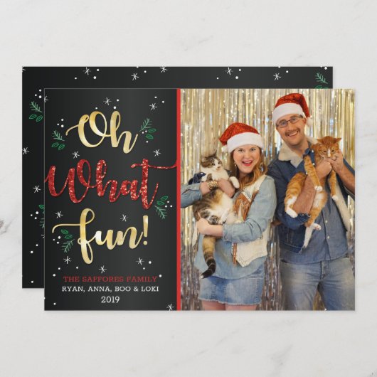 オーワンおもしろいファミリークリスマスフォトカード シーズンカード (正面/裏面)