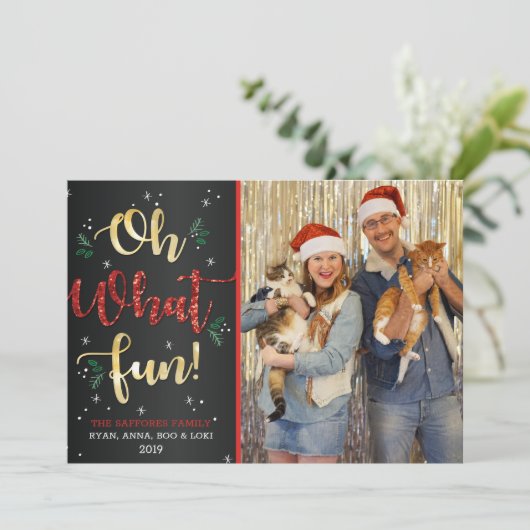 オーワンおもしろいファミリークリスマスフォトカード シーズンカード (スタンド正面)