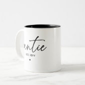 オーンティエイスタブエレガントタイポグラフィニュー叔母 ツートーンマグカップ (正面左)