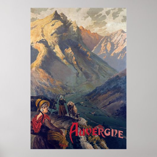 オーヴェルニュ、山道、フランス ポスター (正面)