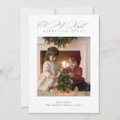 オー神聖な夜のミニマリスト宗教的なクリスマスフォト シーズンカード (正面)