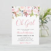 オー·ガール|フローラベビーシャワーの招待 招待状 (スタンド正面)