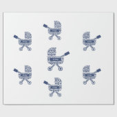 オー ベイビー ネイビー 産前 赤ちゃんシャワー ラッピングペーパー (フラット)