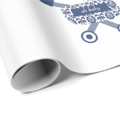 オー ベイビー ネイビー 産前 赤ちゃんシャワー ラッピングペーパー (ロールコーナー)