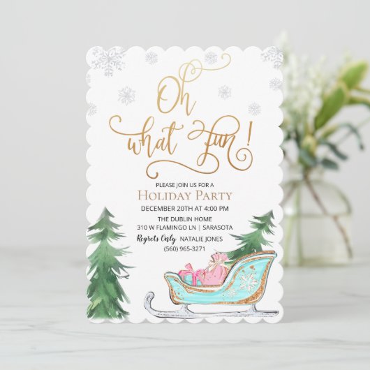オーwhatおもしろいウィンターホリデーパーティー招待状 招待状 (スタンド正面)