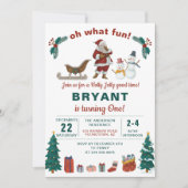 オーwhatおもしろいサンタクロースクリスマスホリデー誕生日 招待状 (正面)
