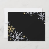 オーwhatおもしろいシルバー金ゴールドスノーフレークスホリデー 出欠カード (裏面)