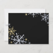 オーwhatおもしろいシルバー金ゴールドスノーフレークスホリデー 出欠カード (裏面)
