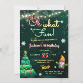 オーwhatおもしろいネオンシンボルや象徴ホリデークリスマス誕生日 招待状 (正面)