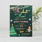 オーwhatおもしろいネオンシンボルや象徴ホリデークリスマス誕生日 招待状 (スタンド正面)