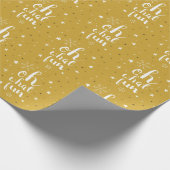 オーwhatおもしろいホリデーパターンハッピーホリデー写真 ラッピングペーパー (角)