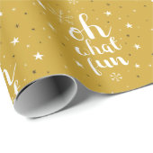 オーwhatおもしろいホリデーパターンハッピーホリデー写真 ラッピングペーパー (ロールコーナー)