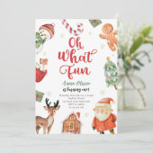 オーwhatおもしろいホリデーパーティークリスマスサンタ誕生日 招待状 (スタンド正面)