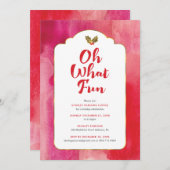 オーwhatおもしろいホリデーパーティー招待状 シーズンカード (正面/裏面)