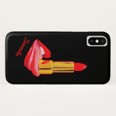 オ个性化可能な赤い口紅を塗った舌 Case-Mate iPhoneケース (裏面(横))