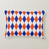 オ伝統的アーガイルレ名門私立校風のンジとブルー アクセントクッション (裏面)