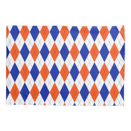 オ伝統的アーガイルレ名門私立校風のンジとブルー 枕カバー (裏面)