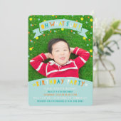 オ何おもしろい紙吹雪ドットボーイバースデーパーティー招待状 招待状 (スタンド正面)