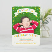 オ何おもしろい紙吹雪ドットボーイバースデーパーティー招待状 招待状 (スタンド正面)