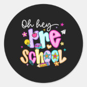 オ名門私立校風のヘイ幼稚園新学期先生聖 ラウンドシール (正面)