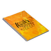 オ感謝していロングのプラネブラックタイポグラフィ ノートブック (右側)