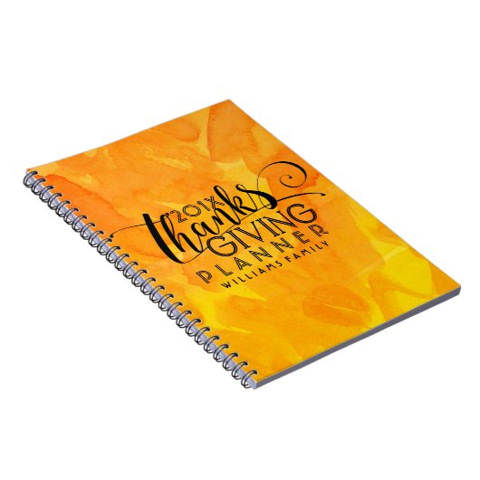 オ感謝していロングのプラネブラックタイポグラフィ ノートブック (右側)