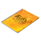 オ感謝していロングのプラネブラックタイポグラフィ ノートブック (左側)