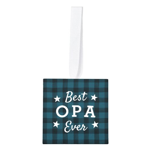 オ最高のパ・エバー |ホリデイ・プレイド写真 キューブオーナメント (正面)