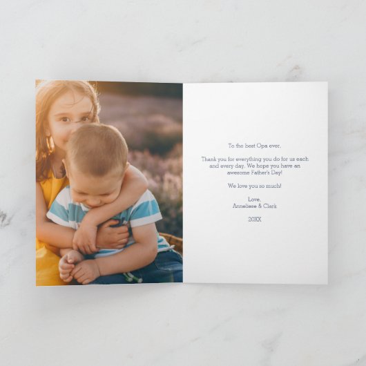 オ最高のパ・エバー |父の日の写真 カード (内部)