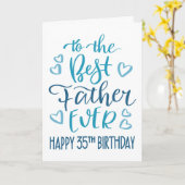 オ最高のフ35誕生日タイポグラフィイン・ブルー カード (黄色い花)