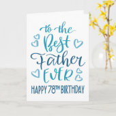 オ最高のフ78誕生日タイポグラフィイン・ブルー カード (黄色い花)